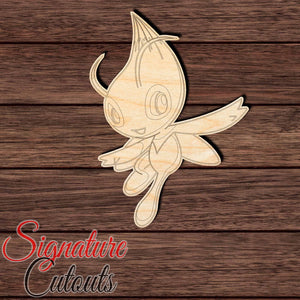 Anime 015- Celebi Shape Cutout in Wood Craft Shapes & Bases Signature Cutouts