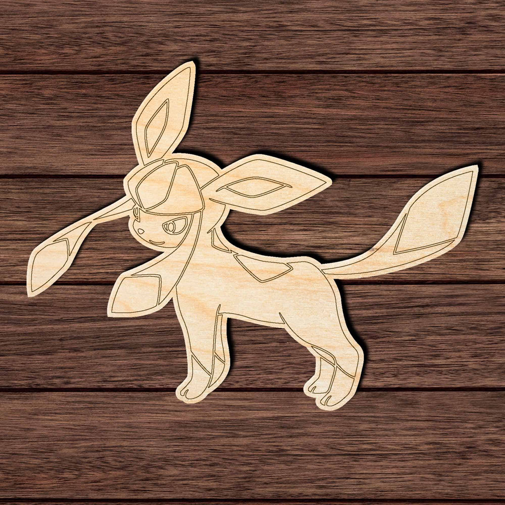 Anime 017 - Glaceon Shape Cutout in Wood Craft Shapes & Bases Signature Cutouts