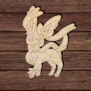Anime 021 - Sylveon Shape Cutout in Wood Craft Shapes & Bases Signature Cutouts