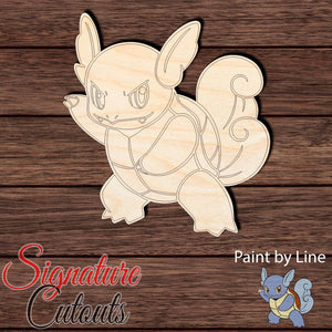 Anime Monster 008 - Wartortle Shape Cutout in Wood, Acrylic or Acrylic Mirror Craft Shapes & Bases Signature Cutouts