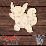 Anime Monster 008 - Wartortle Shape Cutout in Wood, Acrylic or Acrylic Mirror Craft Shapes & Bases Signature Cutouts