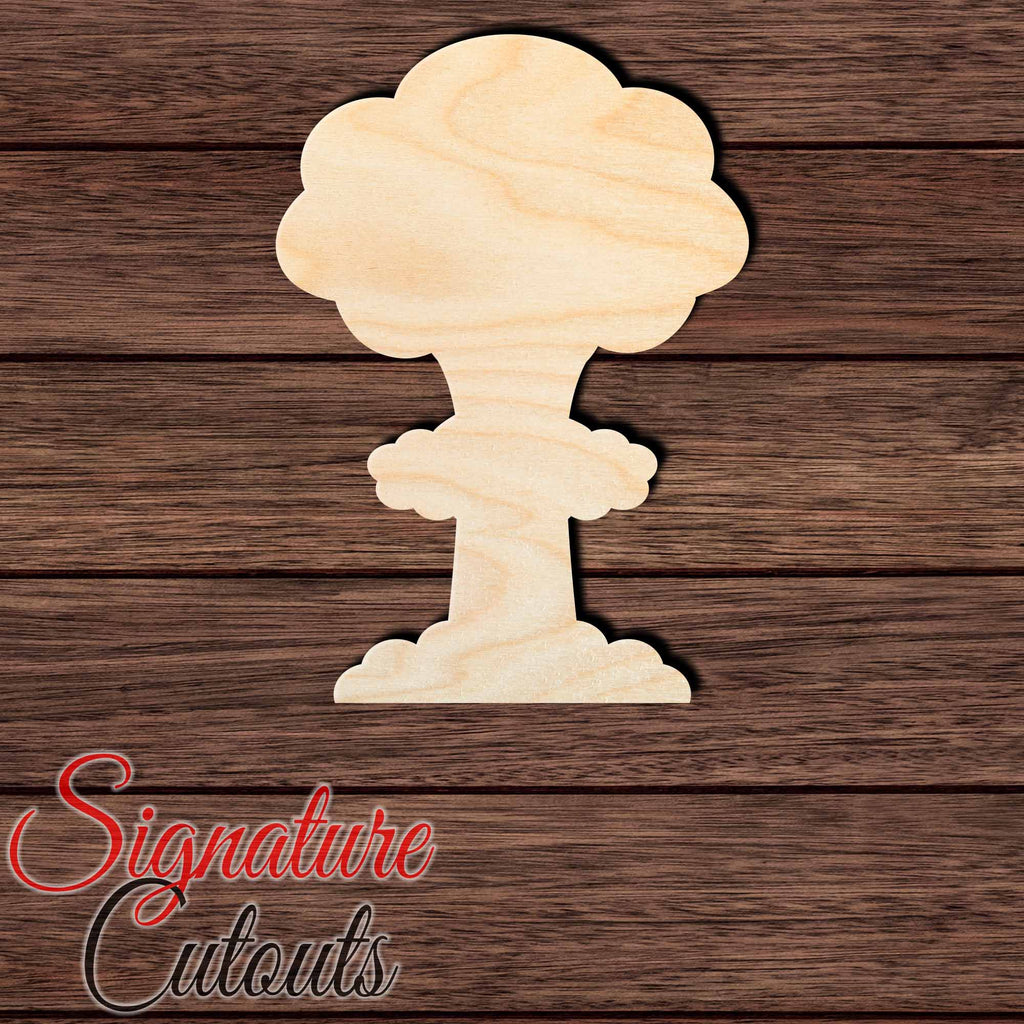 Atomic Mushroom Cloud 001 Shape Cutout in Wood Craft Shapes & Bases Signature Cutouts