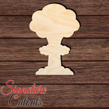 Atomic Mushroom Cloud 001 Shape Cutout in Wood Craft Shapes & Bases Signature Cutouts