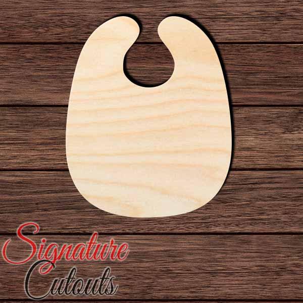 Baby Bib 001 Shape Cutout in Wood, Acrylic or Acrylic Mirror - Signature Cutouts