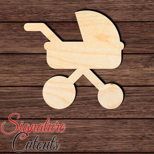 Baby Stroller 001 Shape Cutout in Wood, Acrylic or Acrylic Mirror Craft Shapes & Bases Signature Cutouts