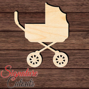 Baby Stroller 003 Shape Cutout in Wood, Acrylic or Acrylic Mirror Craft Shapes & Bases Signature Cutouts