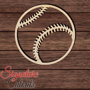 Baseball 015 Shape Cutout in Wood Craft Shapes & Bases Signature Cutouts