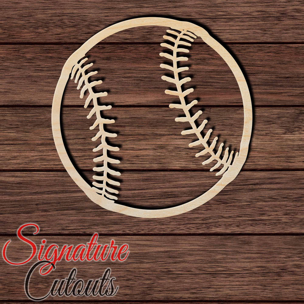 Baseball 017 Shape Cutout in Wood Craft Shapes & Bases Signature Cutouts