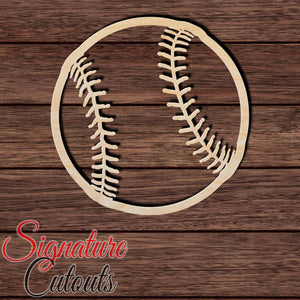 Baseball 017 Shape Cutout in Wood Craft Shapes & Bases Signature Cutouts