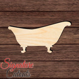 Bath Tub 001 Retro Shape Cutout in Wood Craft Shapes & Bases Signature Cutouts