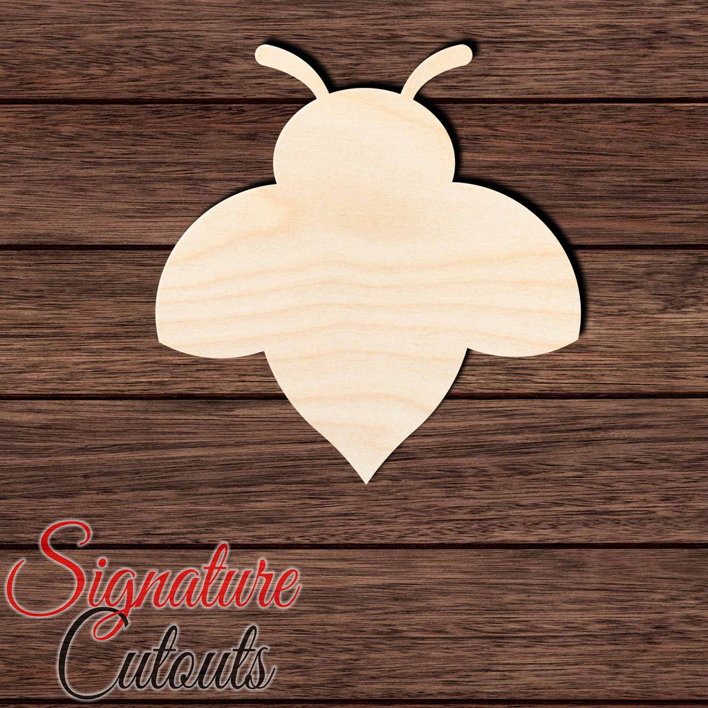Bee 002 Solid Shape Cutout in Wood, Acrylic or Acrylic Mirror - Signature Cutouts