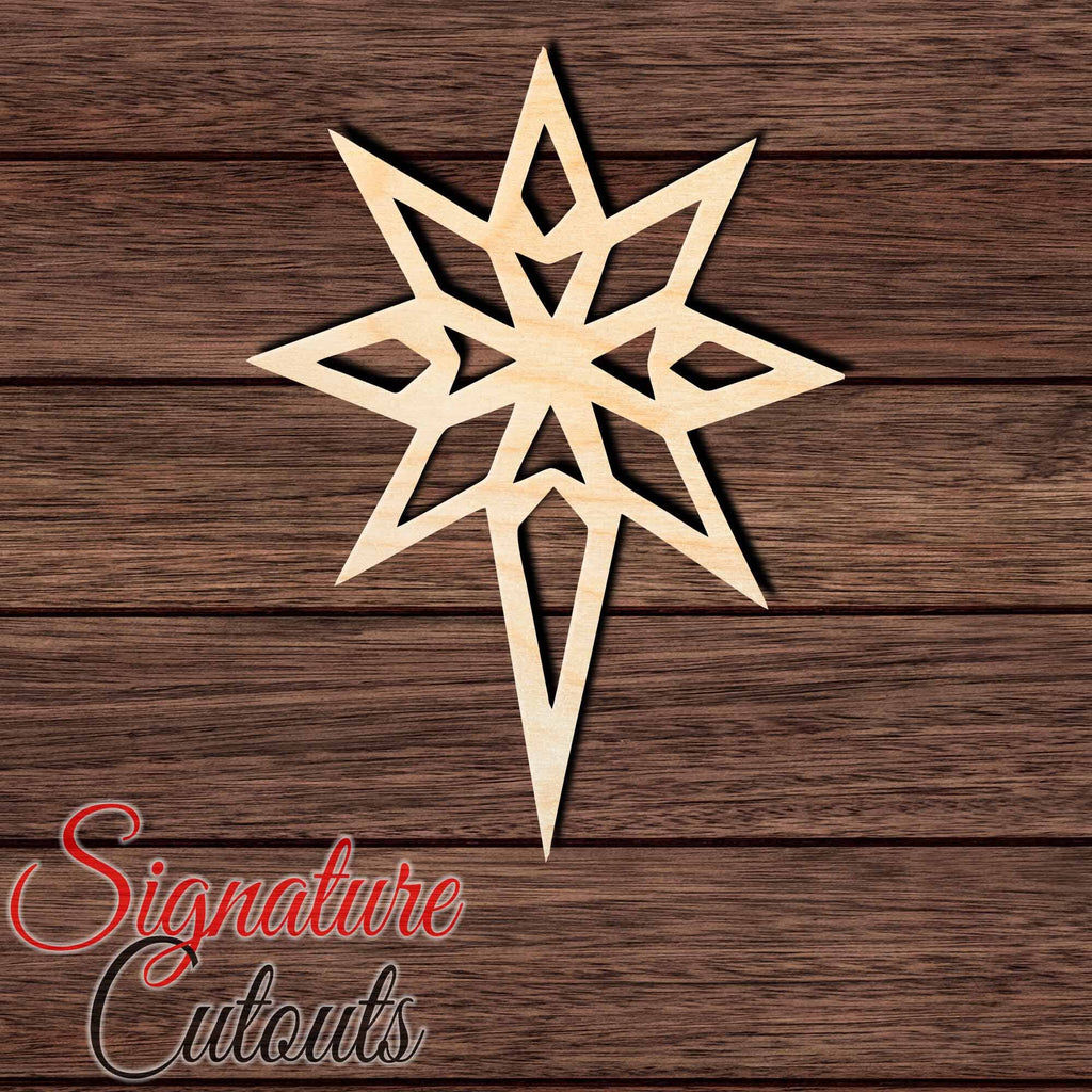 Bethlehem Star 002 Shape Cutout in Wood, Acrylic or Acrylic Mirror Craft Shapes & Bases Signature Cutouts