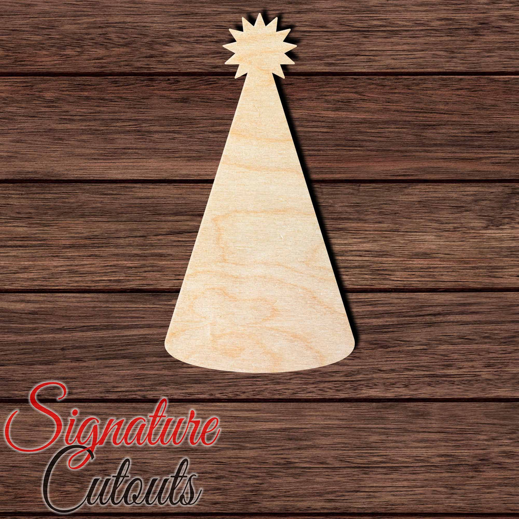 Birthday Hat 001 Shape Cutout in Wood, Acrylic or Acrylic Mirror - Signature Cutouts