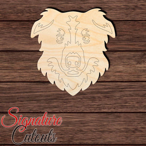 Border Collie Head 001 - Paint by LineShape Cutout in Wood, Acrylic or Acrylic Mirror - Signature Cutouts