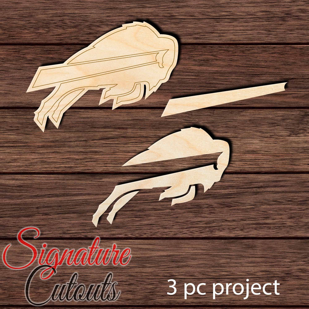 Buffalo Bills 001 (3 pcs. Layerable) Shape Cutout in Wood Craft Shapes & Bases Signature Cutouts