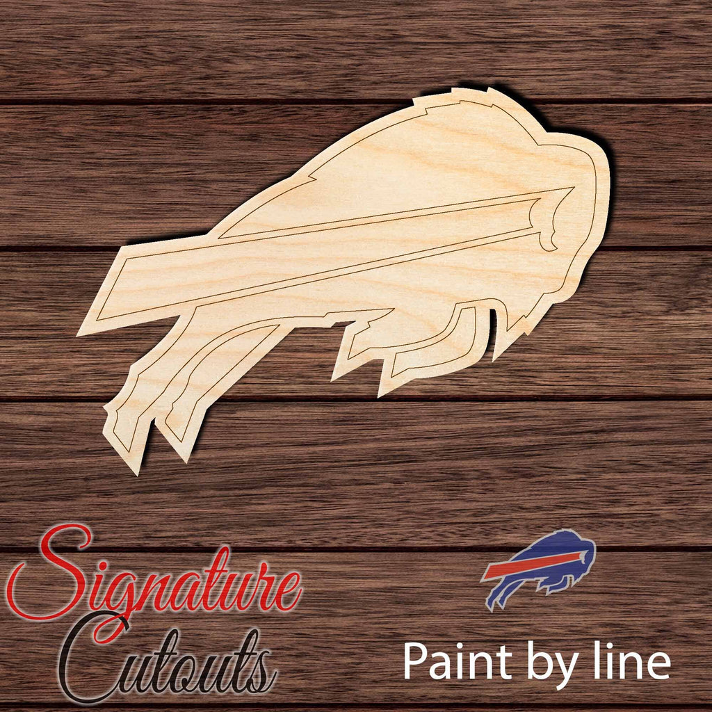 Buffalo Bills 001 Shape Cutout in Wood Craft Shapes & Bases Signature Cutouts