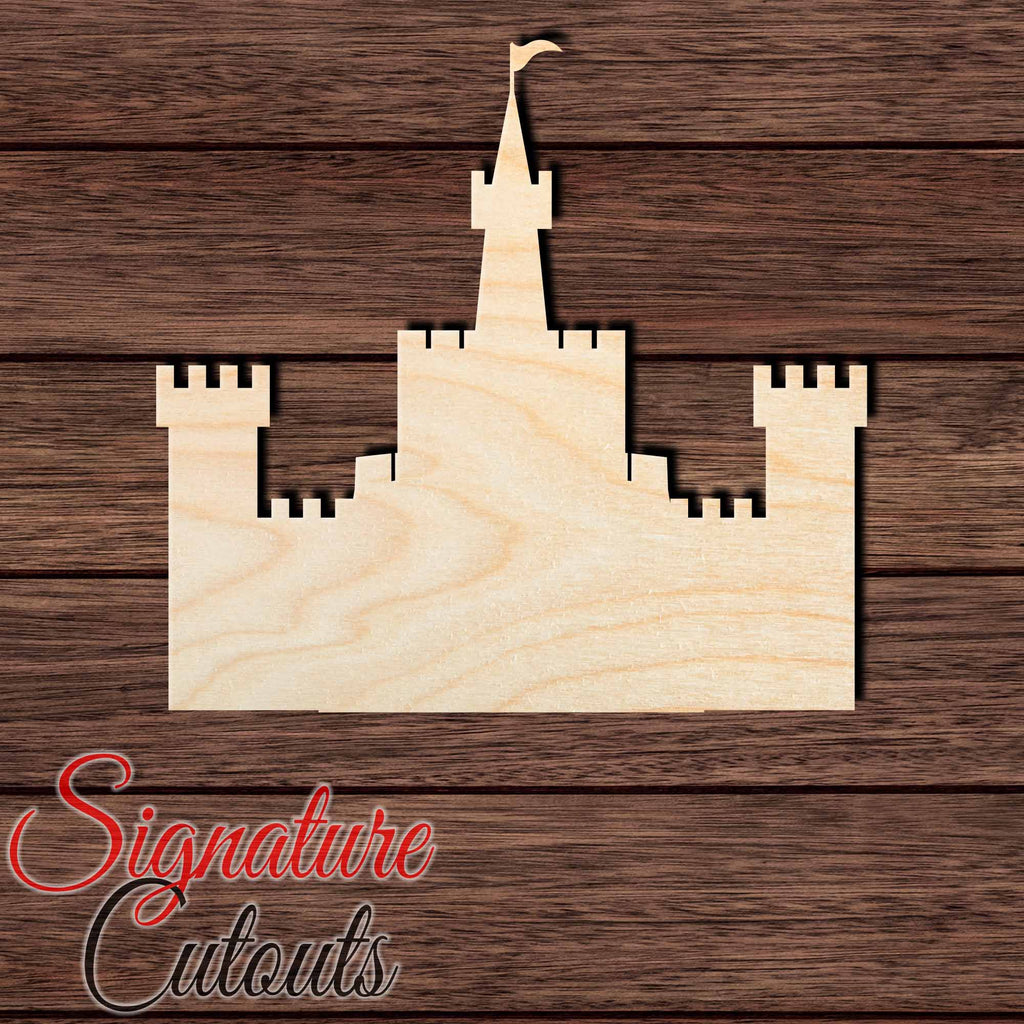 Castle 005 Shape Cutout in Wood, Acrylic or Acrylic Mirror - Signature Cutouts