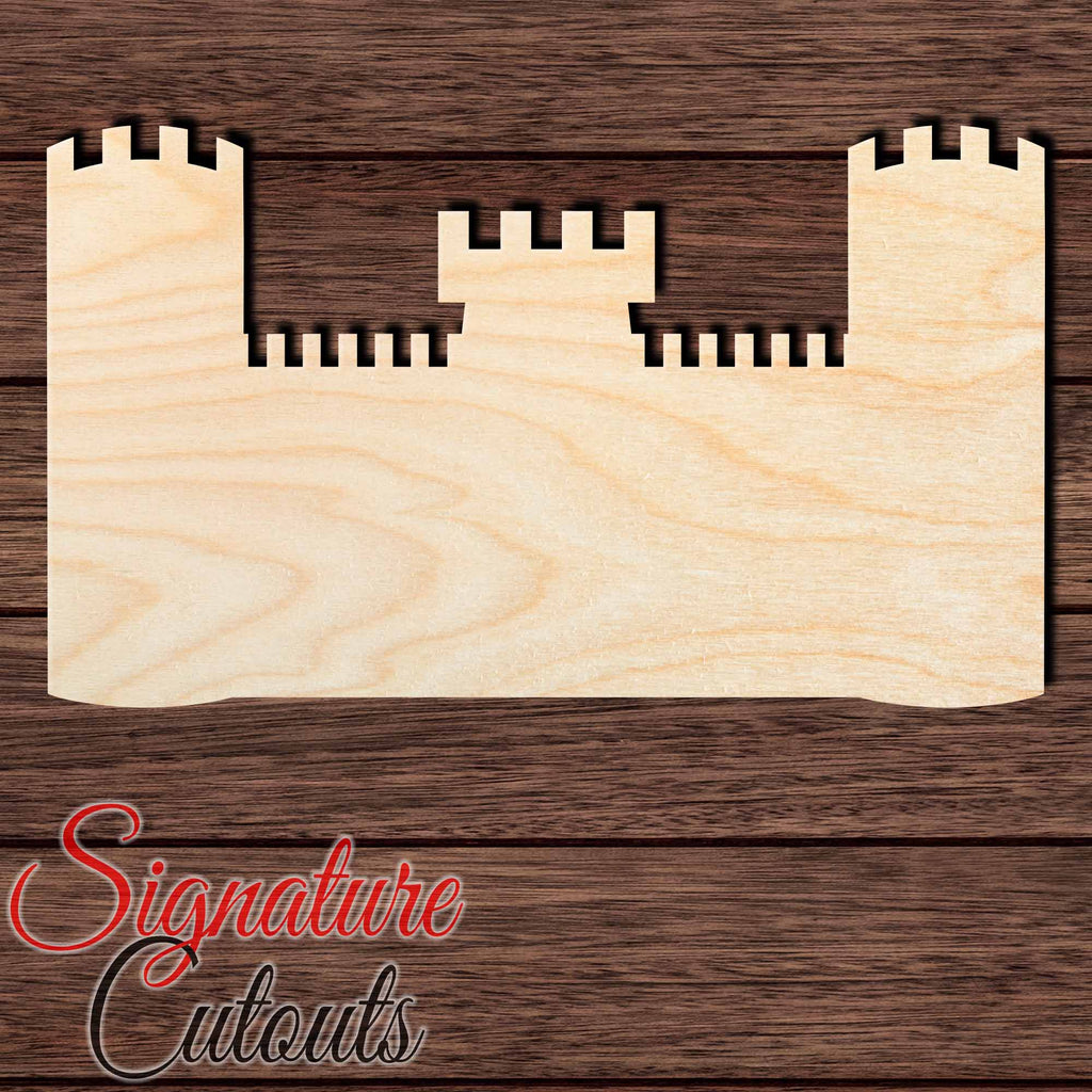 Castle 006 Shape Cutout in Wood, Acrylic or Acrylic Mirror - Signature Cutouts