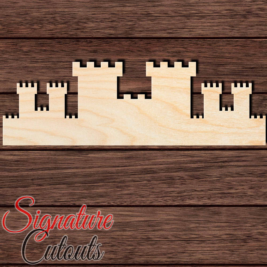 Castle 007 Shape Cutout in Wood, Acrylic or Acrylic Mirror - Signature Cutouts