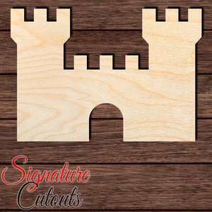 Castle 009 Shape Cutout in Wood, Acrylic or Acrylic Mirror - Signature Cutouts
