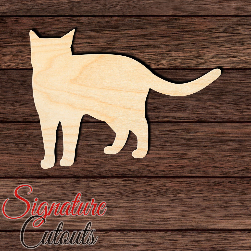 Cat 003 Shape Cutout in Wood, Acrylic or Acrylic Mirror - Signature Cutouts