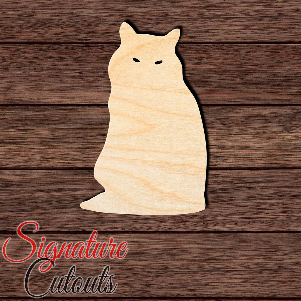 Cat 020 Shape Cutout in Wood, Acrylic or Acrylic Mirror Craft Shapes & Bases Signature Cutouts
