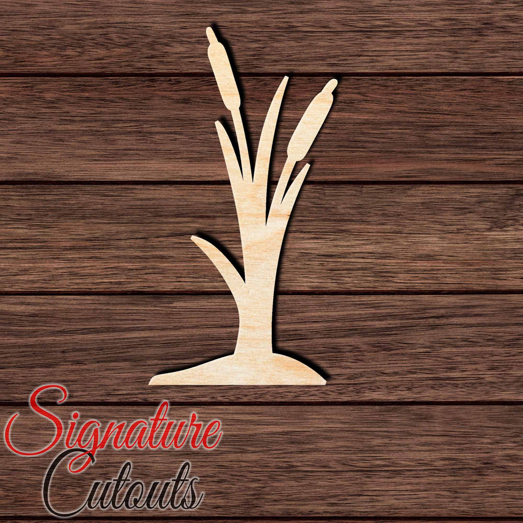 Cattail Plant 001 Shape Cutout in Wood, Acrylic or Acrylic Mirror Craft Shapes & Bases Signature Cutouts