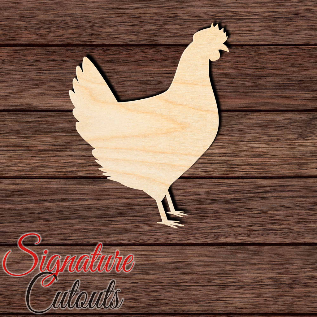 Chicken 006 - Leghorn Shape Cutout in Wood Craft Shapes & Bases Signature Cutouts