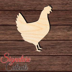 Chicken 006 - Leghorn Shape Cutout in Wood Craft Shapes & Bases Signature Cutouts