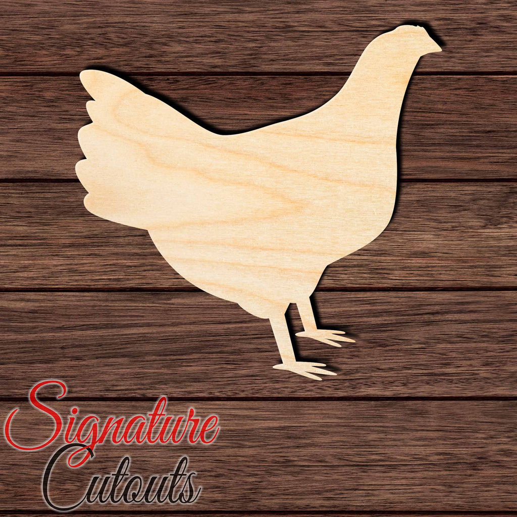 Chicken 007 - Cornish Hen Shape Cutout in Wood Craft Shapes & Bases Signature Cutouts