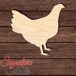 Chicken 007 - Cornish Hen Shape Cutout in Wood Craft Shapes & Bases Signature Cutouts