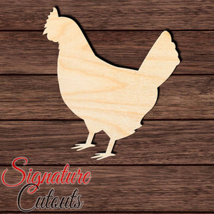 Chicken 009 - Hamburg Shape Cutout in Wood Craft Shapes & Bases Signature Cutouts