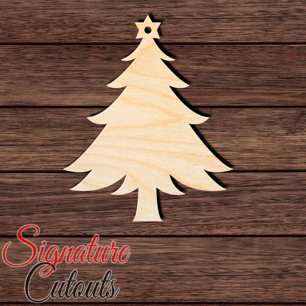 Christmas Tree 009 Shape Cutout in Wood, Acrylic or Acrylic Mirror Craft Shapes & Bases Signature Cutouts