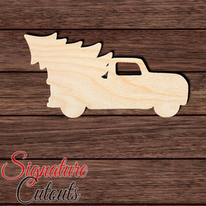 Christmas Tree Truck 002 Shape Cutout in Wood, Acrylic or Acrylic Mirror Craft Shapes & Bases Signature Cutouts
