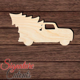 Christmas Tree Truck 002 Shape Cutout in Wood, Acrylic or Acrylic Mirror Craft Shapes & Bases Signature Cutouts
