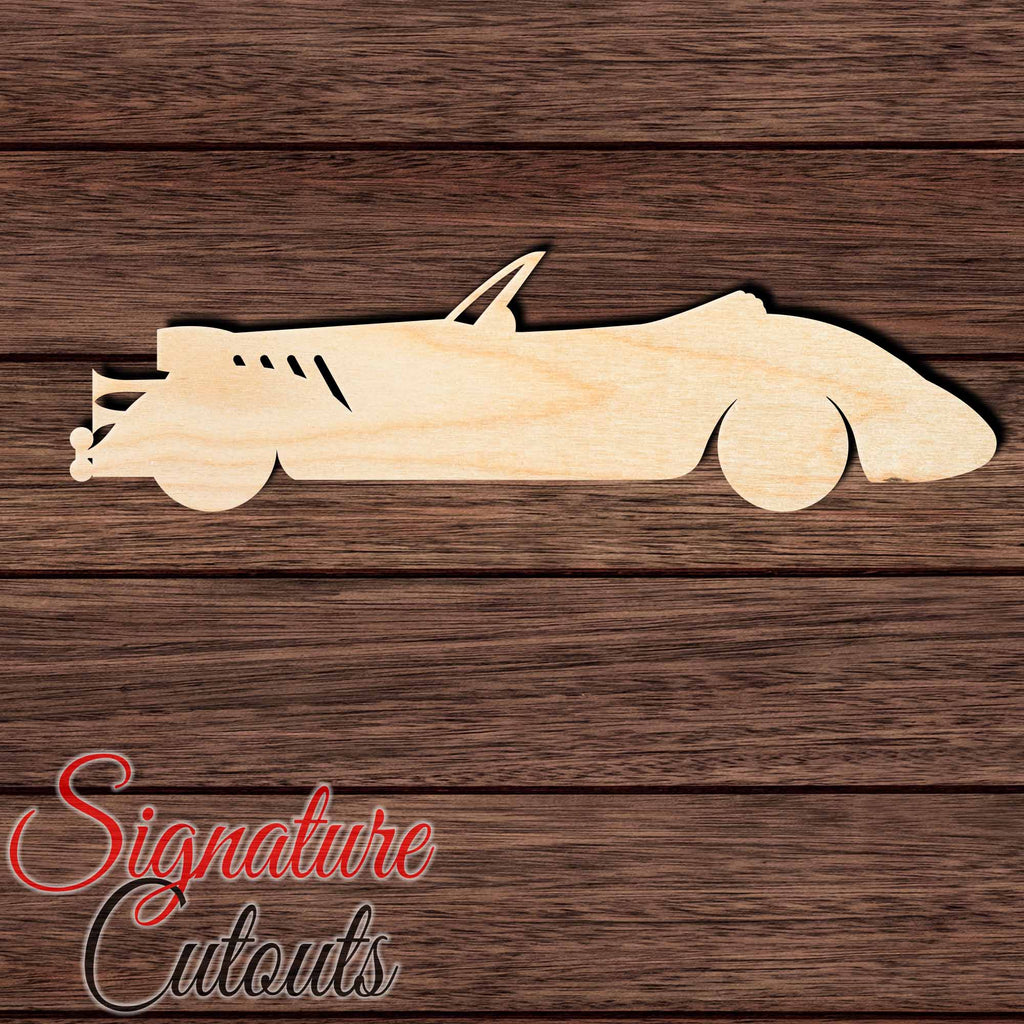 Classic Car 007 Shape Cutout in Wood, Acrylic or Acrylic Mirror Craft Shapes & Bases Signature Cutouts