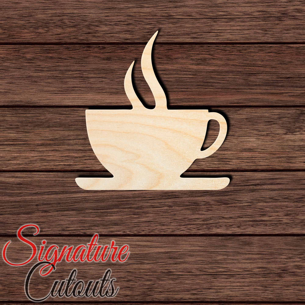 Coffee Mug 001 Shape Cutout in Wood, Acrylic or Acrylic Mirror Craft Shapes & Bases Signature Cutouts