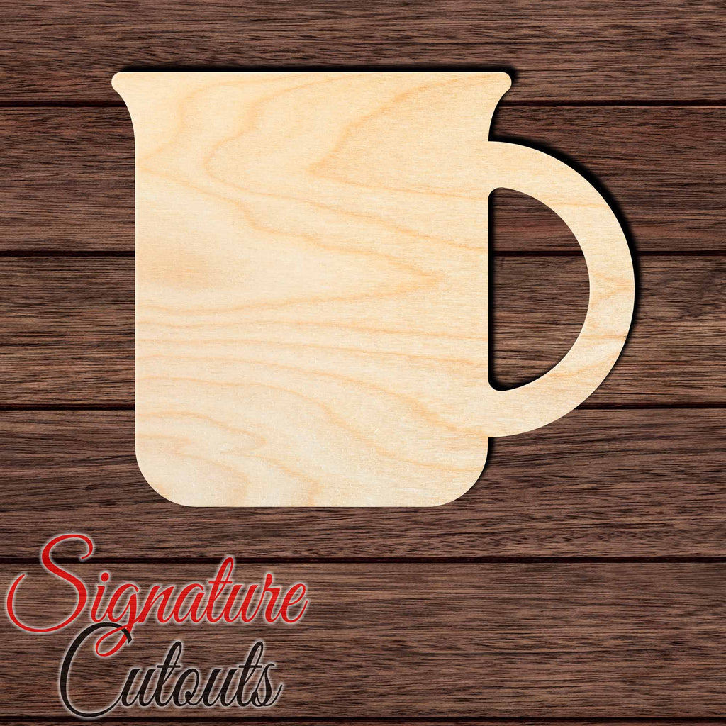 Coffee Mug 004 Shape Cutout in Wood, Acrylic or Acrylic Mirror Craft Shapes & Bases Signature Cutouts