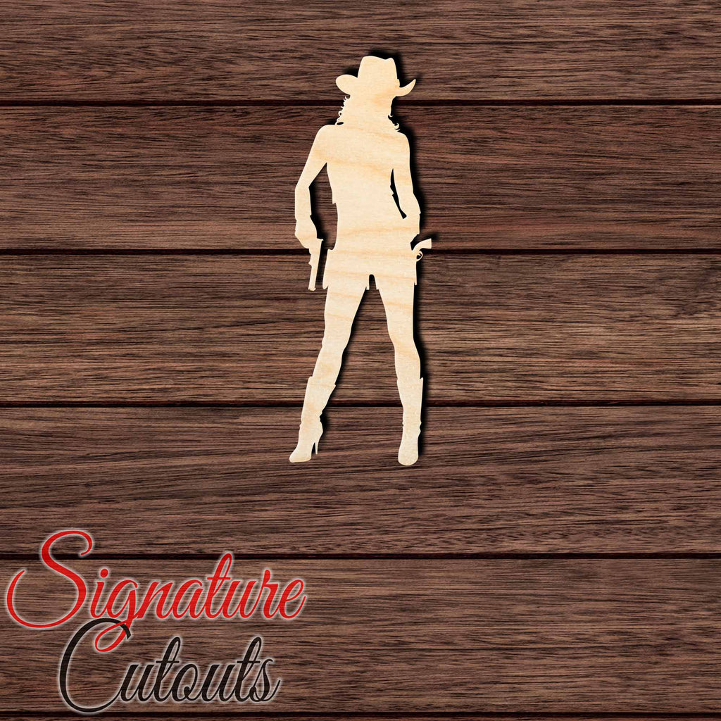 Cowgirl 001 Shape Cutout in Wood, Acrylic or Acrylic Mirror Craft Shapes & Bases Signature Cutouts