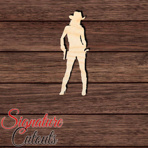 Cowgirl 001 Shape Cutout in Wood, Acrylic or Acrylic Mirror Craft Shapes & Bases Signature Cutouts