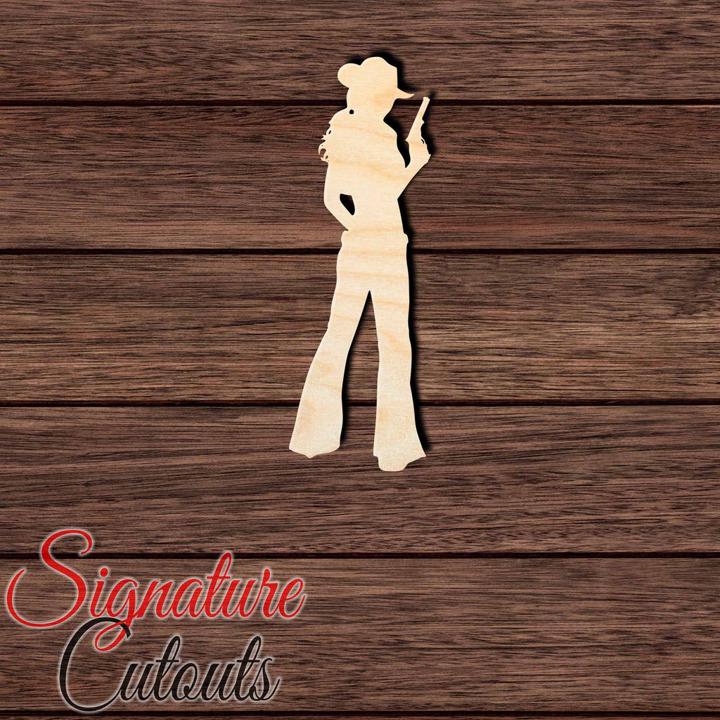 Cowgirl 002 Shape Cutout in Wood, Acrylic or Acrylic Mirror Craft Shapes & Bases Signature Cutouts
