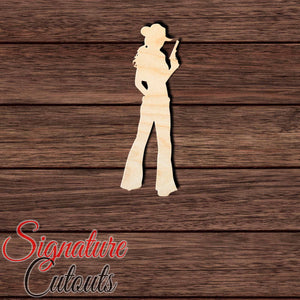 Cowgirl 002 Shape Cutout in Wood, Acrylic or Acrylic Mirror Craft Shapes & Bases Signature Cutouts