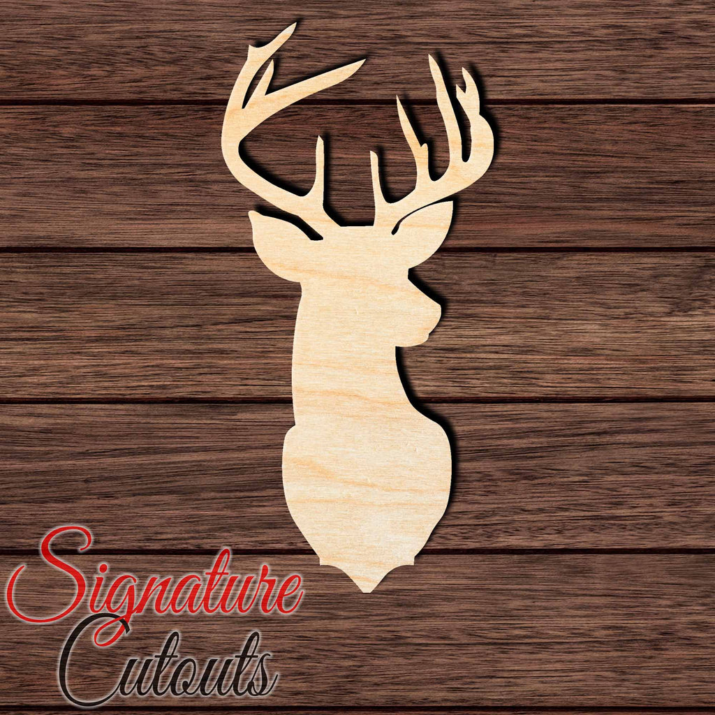 Deer Head 002 Shape Cutout in Wood, Acrylic or Acrylic Mirror - Signature Cutouts