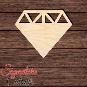 Diamond 006 Shape Cutout in Wood, Acrylic or Acrylic Mirror Craft Shapes & Bases Signature Cutouts