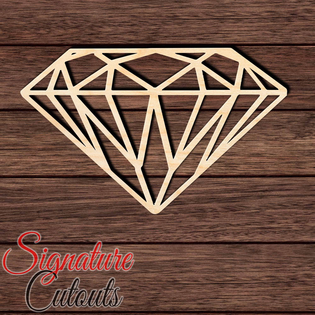 Diamond 007 Shape Cutout in Wood Craft Shapes & Bases Signature Cutouts