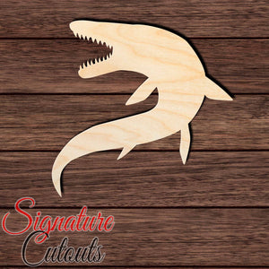 Dinosaur 026 - Mosasaurus Shape Cutout in Wood Craft Shapes & Bases Signature Cutouts