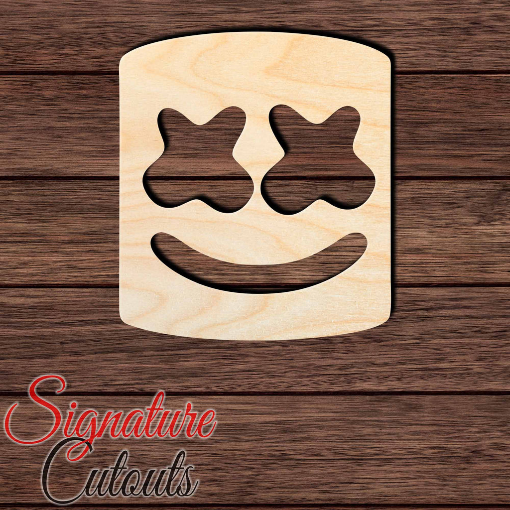 DJ Marshmallow Head 001 Shape Cutout in Wood, Acrylic or Acrylic Mirror - Signature Cutouts