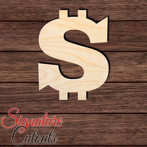 Dollar Sign 001 Shape Cutout in Wood, Acrylic or Acrylic Mirror - Signature Cutouts