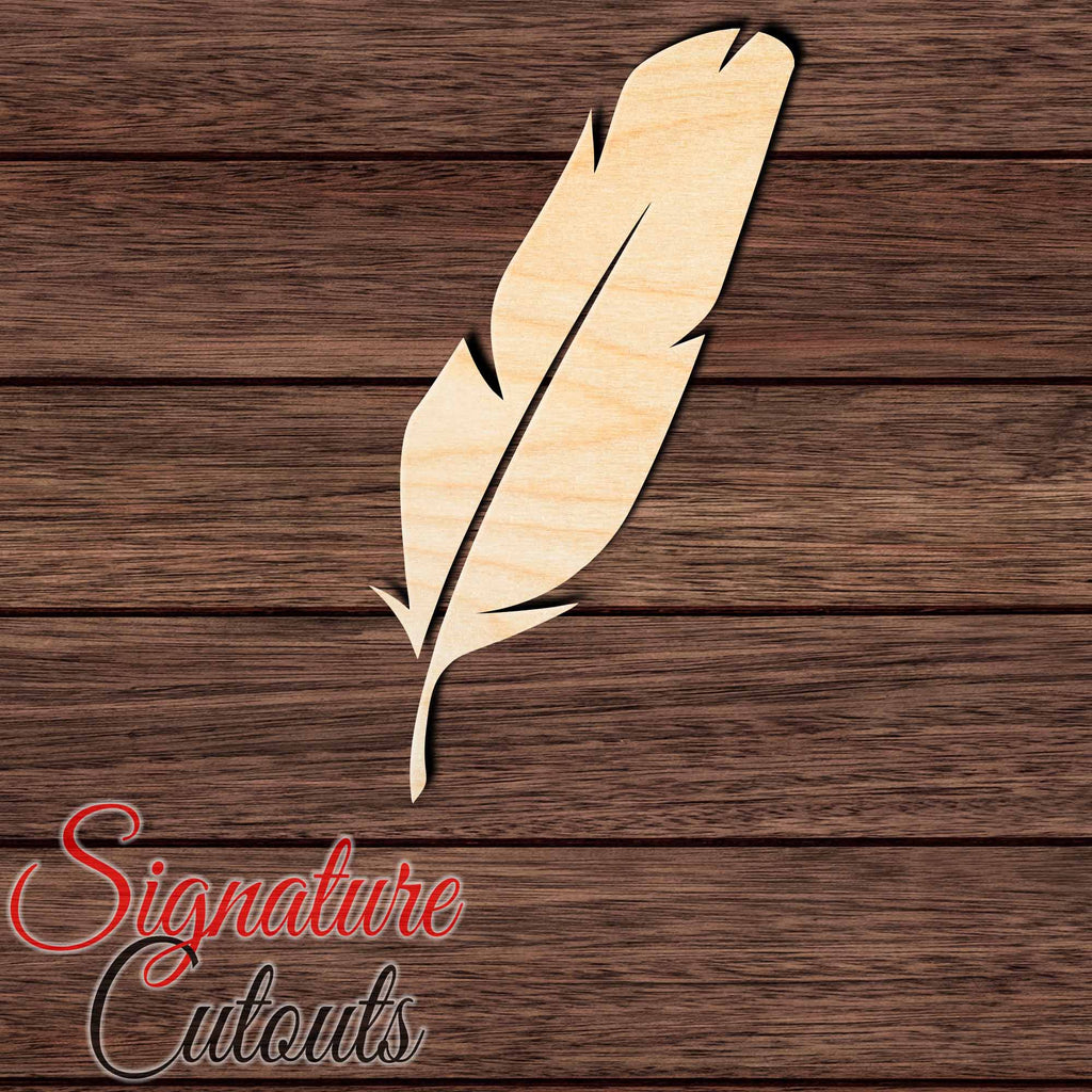 Feather 002 Shape Cutout in Wood, Acrylic or Acrylic Mirror Craft Shapes & Bases Signature Cutouts