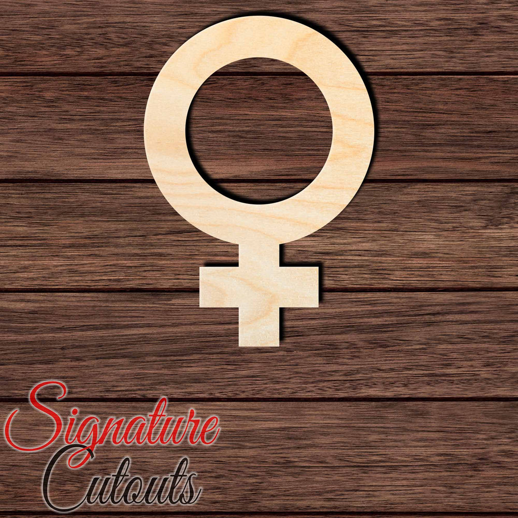 Female Gender Symbol 001 Shape Cutout in Wood, Acrylic or Acrylic Mirror - Signature Cutouts